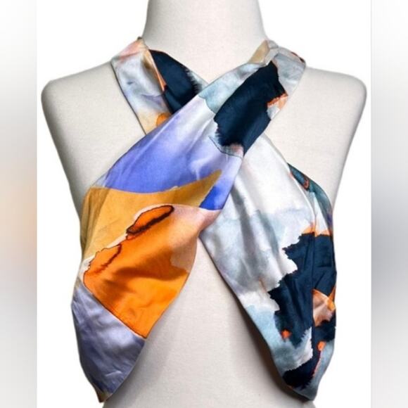 River Island Tops - NWT River Island Women's Multicolor Halter Neck Crop Top Size US 10 B8.1